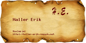 Haller Erik névjegykártya